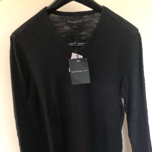 John Varvatos Linen and Cotton V neck Sweater